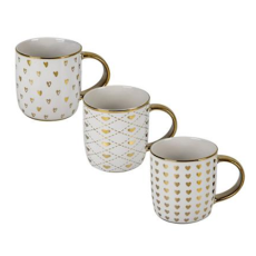 Ceramic Mug with Gold Hearts 300ml